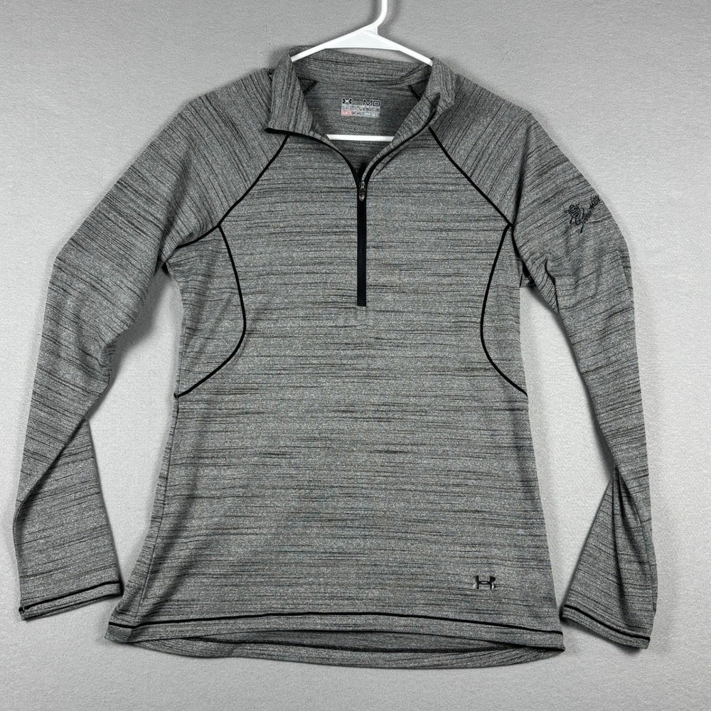 Under Armour HeatGear Semi-Fitted 1/4 Zip Southern Hills Logo M Gray Space Dye
